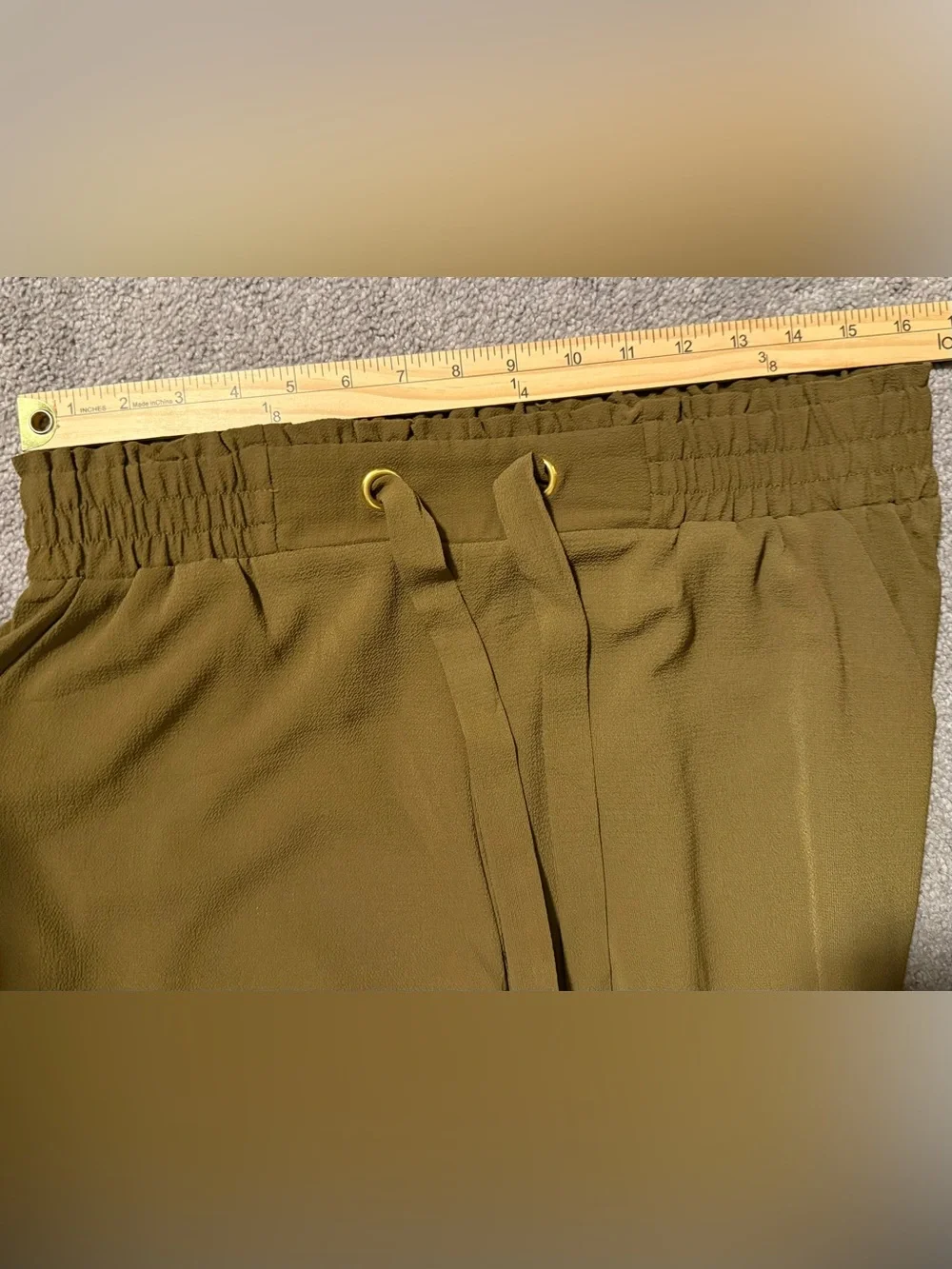 Michael Kors Olive Green Wide-Leg Drawstring Pants